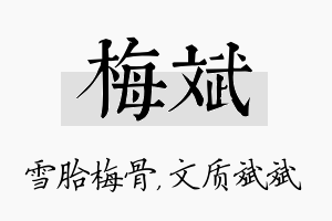 梅斌名字的寓意及含义