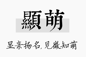 显萌名字的寓意及含义