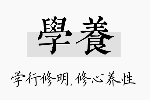 学养名字的寓意及含义