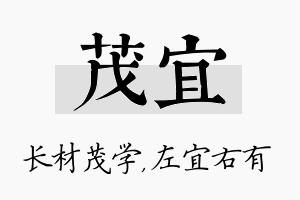 茂宜名字的寓意及含义