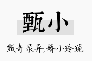 甄小名字的寓意及含义