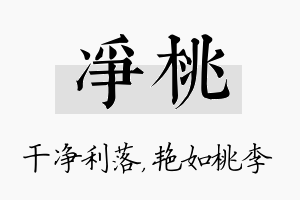 净桃名字的寓意及含义