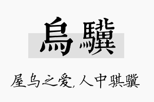 乌骥名字的寓意及含义