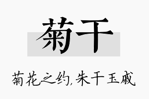 菊干名字的寓意及含义