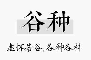 谷种名字的寓意及含义