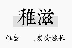 稚滋名字的寓意及含义