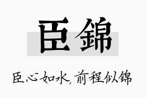 臣锦名字的寓意及含义