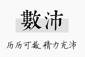 数沛名字的寓意及含义