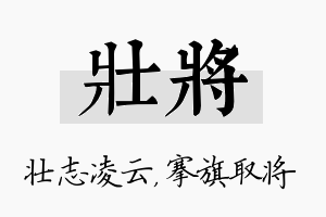 壮将名字的寓意及含义