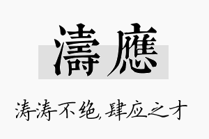 涛应名字的寓意及含义