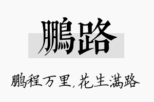 鹏路名字的寓意及含义