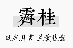 霁桂名字的寓意及含义