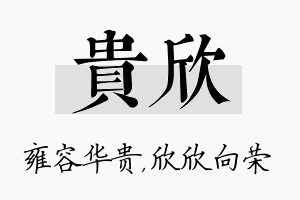 贵欣名字的寓意及含义