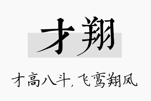 才翔名字的寓意及含义