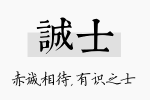 诚士名字的寓意及含义