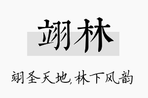 翊林名字的寓意及含义