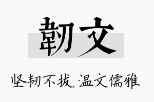 韧文名字的寓意及含义