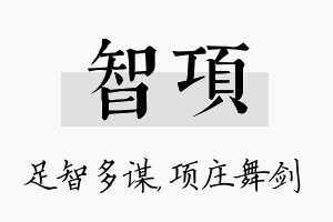 智项名字的寓意及含义