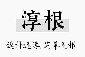 淳根名字的寓意及含义