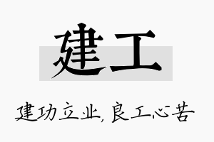 建工名字的寓意及含义