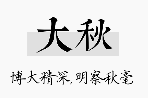 大秋名字的寓意及含义