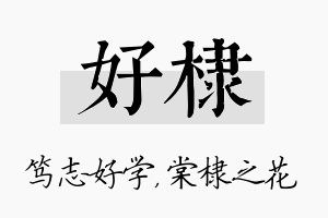 好棣名字的寓意及含义