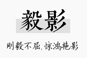 毅影名字的寓意及含义