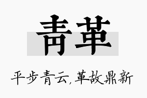 青革名字的寓意及含义