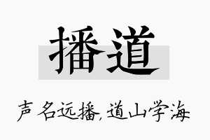 播道名字的寓意及含义