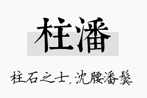 柱潘名字的寓意及含义