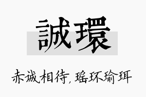 诚环名字的寓意及含义