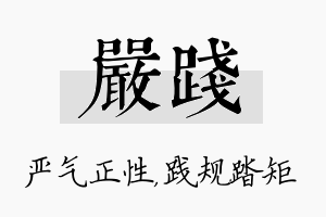 严践名字的寓意及含义