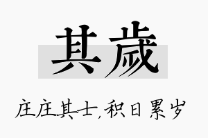 其岁名字的寓意及含义