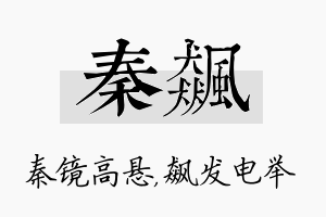 秦飙名字的寓意及含义