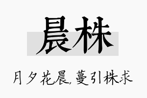 晨株名字的寓意及含义