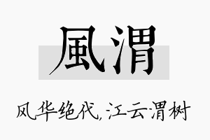 风渭名字的寓意及含义