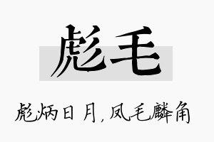 彪毛名字的寓意及含义