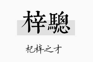 梓骢名字的寓意及含义