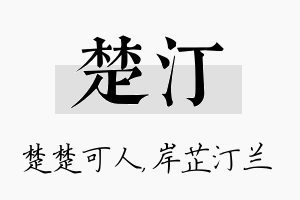 楚汀名字的寓意及含义