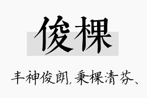 俊棵名字的寓意及含义