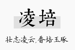 凌培名字的寓意及含义