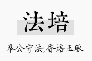 法培名字的寓意及含义