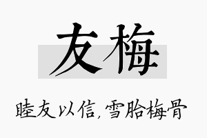 友梅名字的寓意及含义