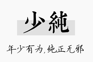 少纯名字的寓意及含义