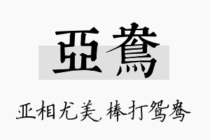 亚鸯名字的寓意及含义