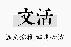 文活名字的寓意及含义