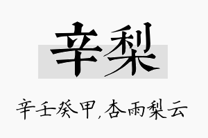 辛梨名字的寓意及含义