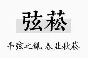 弦菘名字的寓意及含义