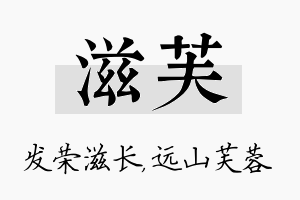 滋芙名字的寓意及含义