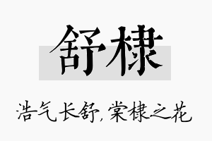 舒棣名字的寓意及含义